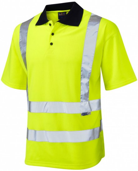 Leo Croyde Comfort Polo Shirt Hi-Vis Yellow - Tööriided - Suured tööriided