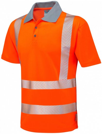 Leo Woolacombe Coolviz Plus Polo Hi-Vis Orange - Tööriided - Suured tööriided