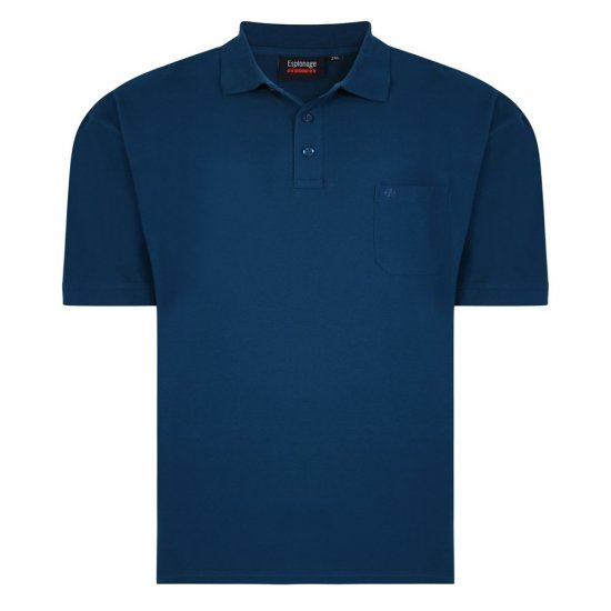Espionage P074C Lühikeste Varrukatega Polo Türkiissinine - Polosärgid - Meeste suured polosärgid 2XL – 8XL