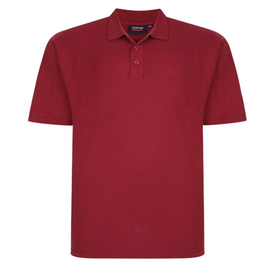 Espionage P074C Lühikeste Varrukatega Polo Veinipunane - Polosärgid - Meeste suured polosärgid 2XL – 8XL
