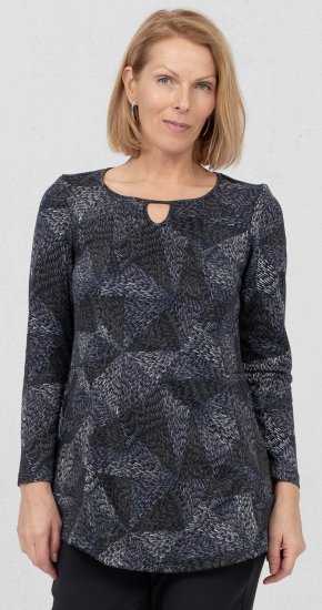 Scandinavian Caramel Triangles Tunic Dark Blue - Trükitud/pildiga T-särgid naistele - 