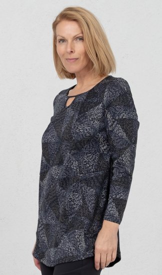 Scandinavian Caramel Triangles Tunic Dark Blue - Trükitud/pildiga T-särgid naistele - 