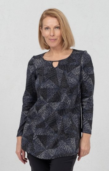 Scandinavian Caramel Triangles Tunic Dark Blue - Trükitud/pildiga T-särgid naistele - 