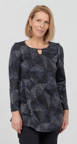 Scandinavian Caramel Triangles Tunic Dark Blue - Trükitud/pildiga T-särgid naistele - 