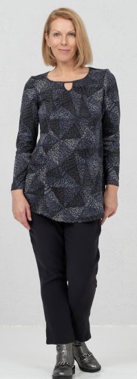 Scandinavian Caramel Triangles Tunic Dark Blue - Trükitud/pildiga T-särgid naistele - 