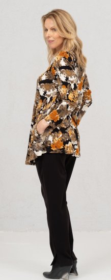 Scandinavian Caramel Flower Petals Tunic Orange and Brown - Trükitud/pildiga T-särgid naistele - 