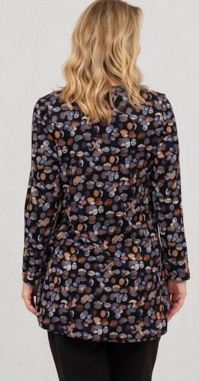 Scandinavian Caramel Flower Petals Tunic Copper and Blue - Trükitud/pildiga T-särgid naistele - 