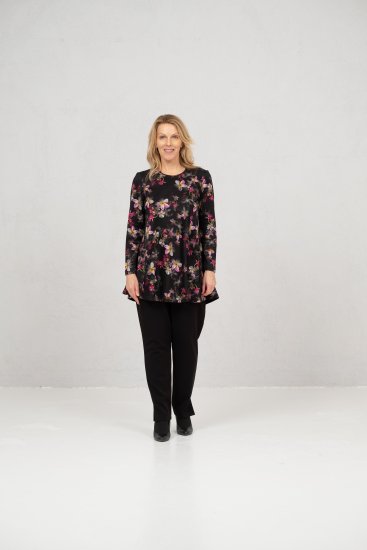 Scandinavian Caramel Flowers Tunic Red and Pink - Trükitud/pildiga T-särgid naistele - 