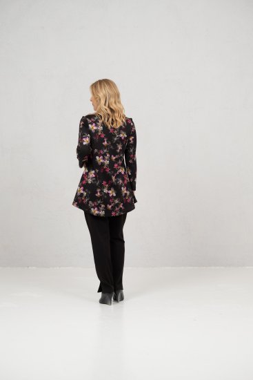 Scandinavian Caramel Flowers Tunic Red and Pink - Trükitud/pildiga T-särgid naistele - 