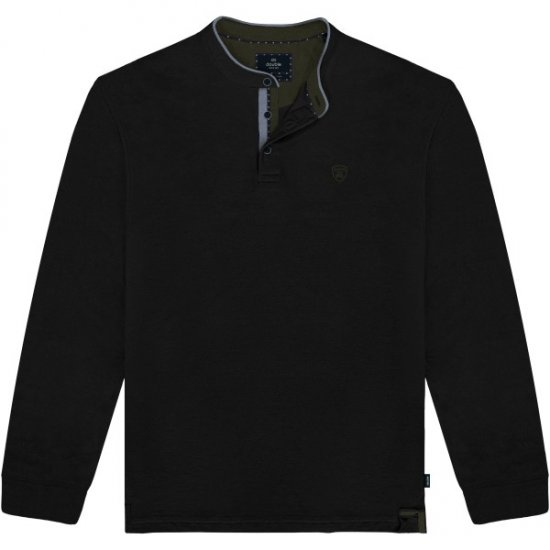 Double Outfitters PS-3099 Polo Shirt Mao Collar Black - Polosärgid - Meeste suured polosärgid 2XL – 8XL