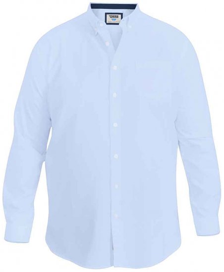 D555 Richard Long Sleeve Oxford Shirt Sky Blue - Särgid - Meeste suured särgid 2XL – 8XL