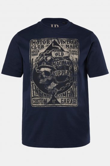 JP1880 T-Shirt Short Sleeve Skull Chest Print Navy - T-särgid - Suured T-särgid 2XL – 14XL