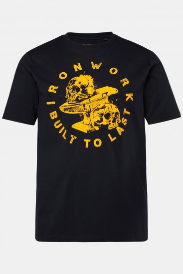 JP1880 T-Shirt Short Sleeve Chest Print Skulls Black - T-särgid - Suured T-särgid 2XL – 14XL