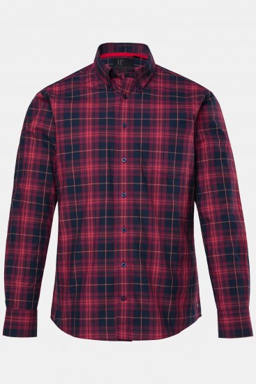 JP1880 Checked Shirt Long Sleeve Red - Särgid - Meeste suured särgid 2XL – 8XL