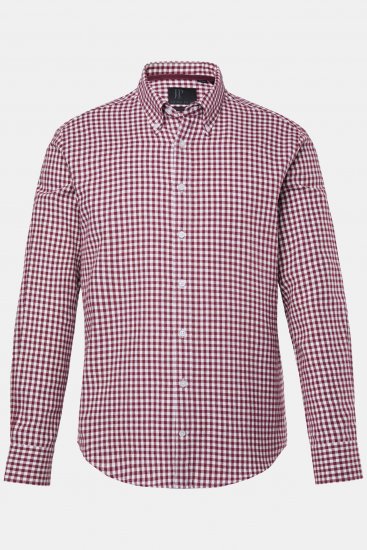 JP1880 Checked Flannel Shirt Long Sleeve Light Red - Särgid - Meeste suured särgid 2XL – 8XL