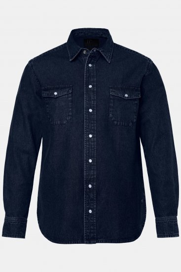 JP1880 Denim Shirt Flexnamic Long Sleeve Navy - Särgid - Meeste suured särgid 2XL – 8XL