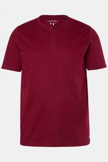 JP1880 Henley Basic T-shirt with Buttons Red - T-särgid - Suured T-särgid 2XL – 14XL