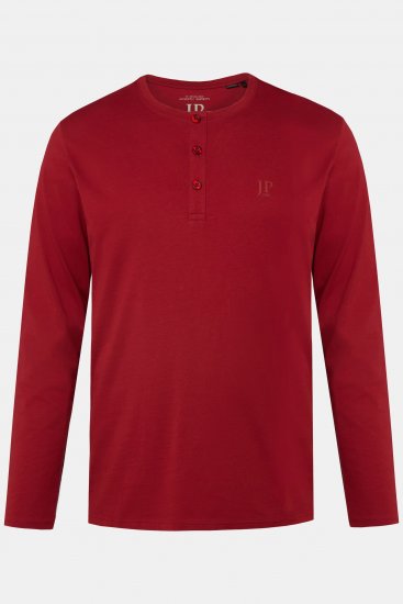 JP1880 Henley T-shirt Long Sleeve Red - T-särgid - Suured T-särgid 2XL – 14XL