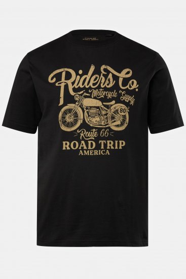 JP1880 T-Shirt Motorcycle Print Black - T-särgid - Suured T-särgid 2XL – 14XL