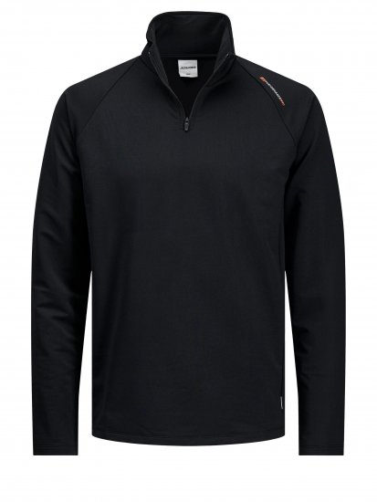 Jack & Jones Running Half Zip Sweat Black - Sviitrid ja dressipluusid - Meeste suured kapuutsiga jakid suurustes 2XL – 14XL