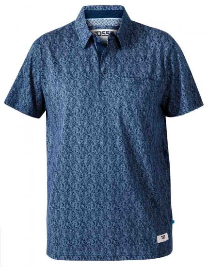 D555 Sefton Print Floral Polo Navy - Polosärgid - Meeste suured polosärgid 2XL – 8XL