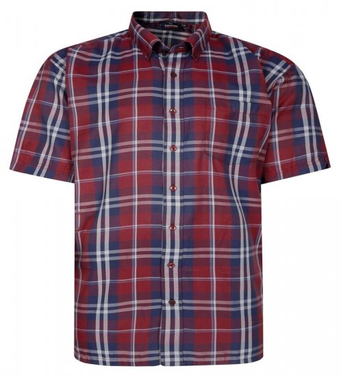 Espionage SH447 Ruuduline särk burgundy - Särgid - Meeste suured särgid 2XL – 8XL