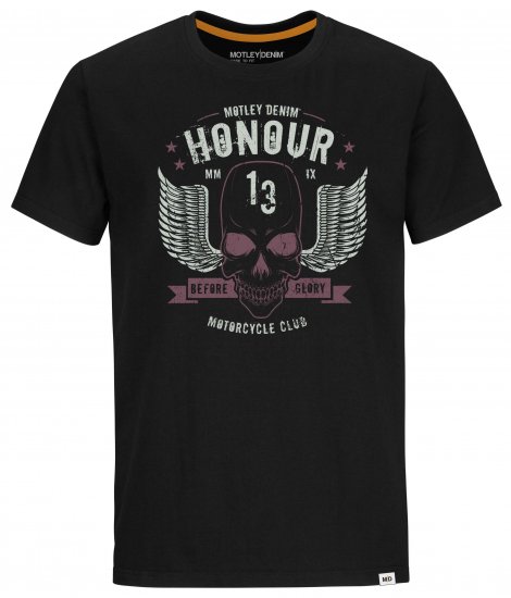 Motley Denim Sheffield T-Shirt Black - T-särgid - Suured T-särgid 2XL – 14XL