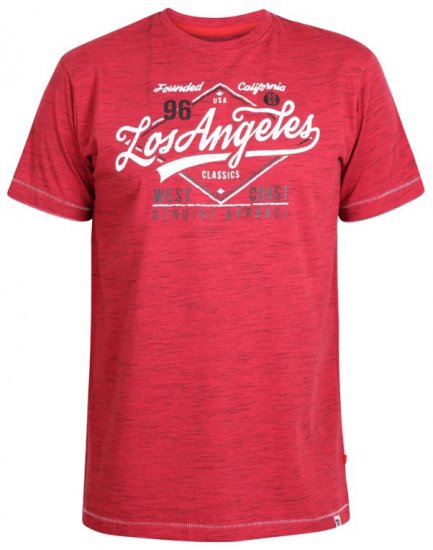 D555 Shelton T-shirt Red - T-särgid - Suured T-särgid 2XL – 14XL