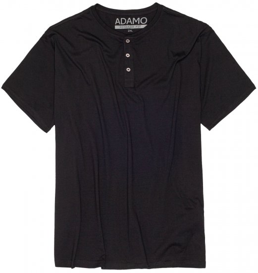 Adamo Silas Regular fit Serafino T-shirt Black - T-särgid - Suured T-särgid 2XL – 14XL
