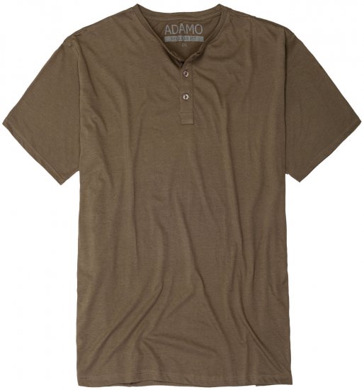 Adamo Silas Regular fit Serafino T-shirt Khaki - T-särgid - Suured T-särgid 2XL – 14XL