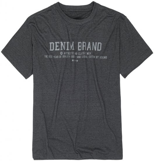 Adamo Simon Regular fit Printed T-shirt Charcoal - T-särgid - Suured T-särgid 2XL – 14XL