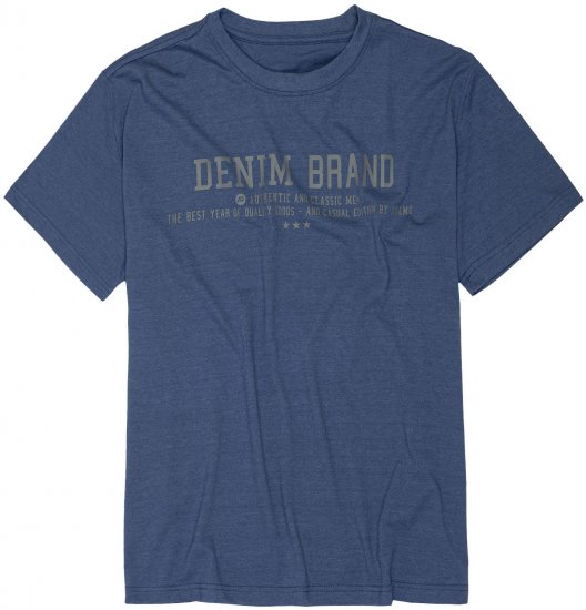Adamo Simon Regular fit Printed T-shirt Denim Blue - T-särgid - Suured T-särgid 2XL – 14XL
