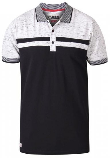 D555 Spider Cut And Sew Jersey Polo Black - Polosärgid - Meeste suured polosärgid 2XL – 8XL