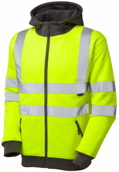 Leo Saunton Hooded Sweatshirt Hi-Vis Yellow - Tööriided - Suured tööriided