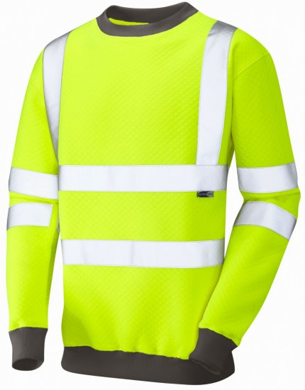 Leo Winkleigh Crew Neck Sweatshirt Hi-Vis Yellow - Tööriided - Suured tööriided