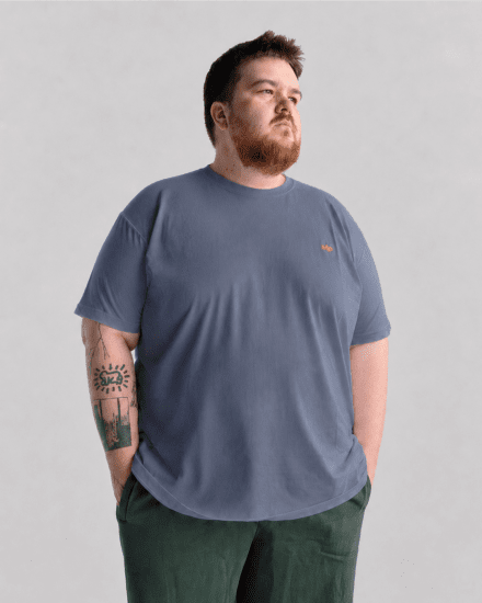 Motley Denim Stockholm T-shirt Light Indigo - T-särgid - Suured T-särgid 2XL – 14XL