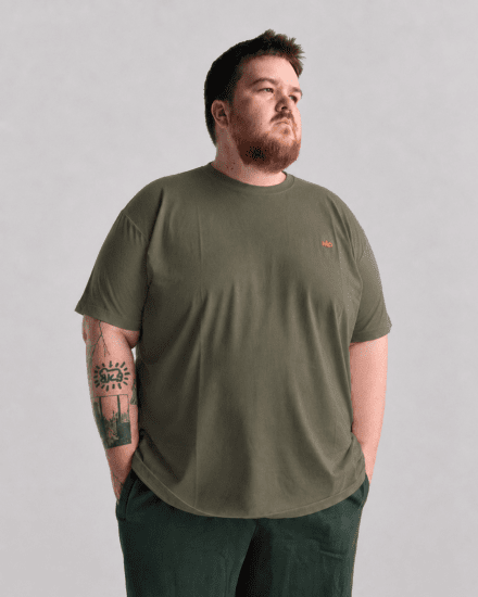 Motley Denim Stockholm T-shirt Dark Khaki - T-särgid - Suured T-särgid 2XL – 14XL