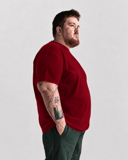 Motley Denim Stockholm T-shirt Red - T-särgid - Suured T-särgid 2XL – 14XL