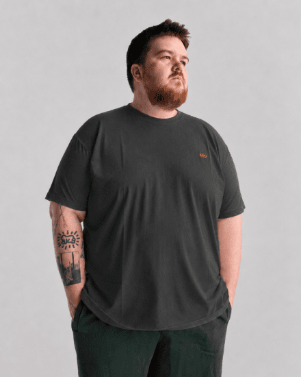 Motley Denim Stockholm T-shirt Charcoal - T-särgid - Suured T-särgid 2XL – 14XL