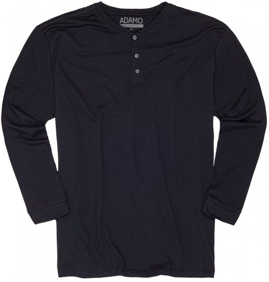 Adamo Sven Regular fit Serafino Long sleeve T-shirt Navy - T-särgid - Suured T-särgid 2XL – 14XL