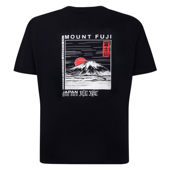 Espionage T422 Mount Fuji Trükiga T-särk Meresinine - T-särgid - Suured T-särgid 2XL – 14XL