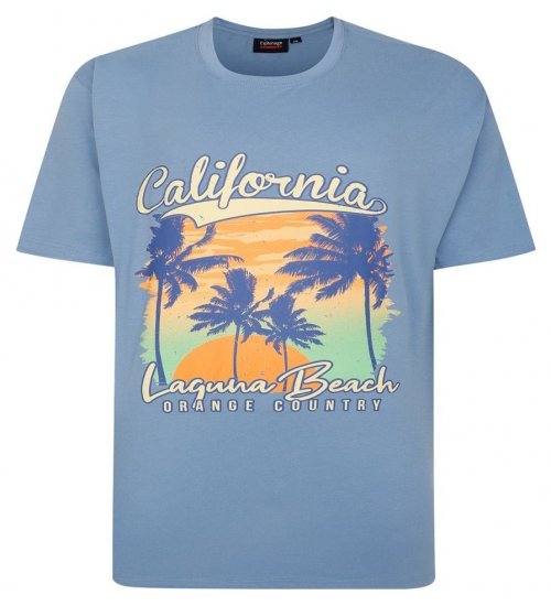 Espionage T425 Laguna Beach Trükitud T-särk sinine - T-särgid - Suured T-särgid 2XL – 14XL
