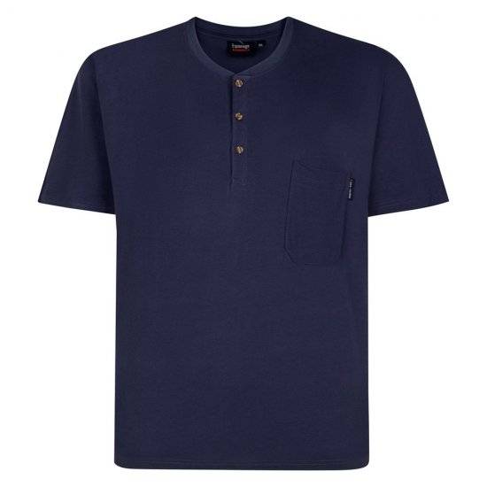 Espionage T447 Grandad Tee Must - T-särgid - Suured T-särgid 2XL – 14XL