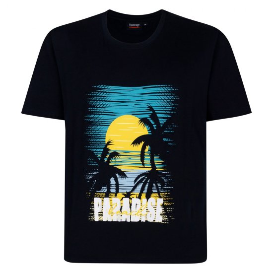 Espionage T448 paradise trükiga t-särk meresinine - T-särgid - Suured T-särgid 2XL – 14XL