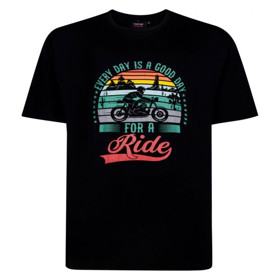 Espionage T451 Trükiga T-särk Good Day For A Ride Must - T-särgid - Suured T-särgid 2XL – 14XL