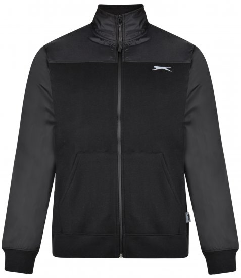 Slazenger Tatum Funnel Neck Black - Sviitrid ja dressipluusid - Meeste suured kapuutsiga jakid suurustes 2XL – 14XL