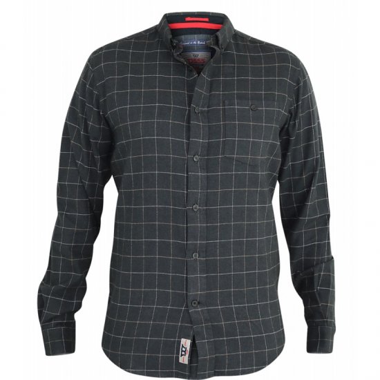 D555 Taylor Long Sleeve Shirt Charcoal - Särgid - Meeste suured särgid 2XL – 8XL
