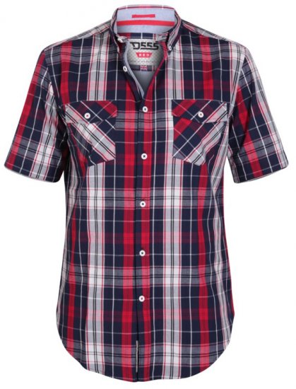 D555 Terell Shirt Navy/Red - Särgid - Meeste suured särgid 2XL – 8XL