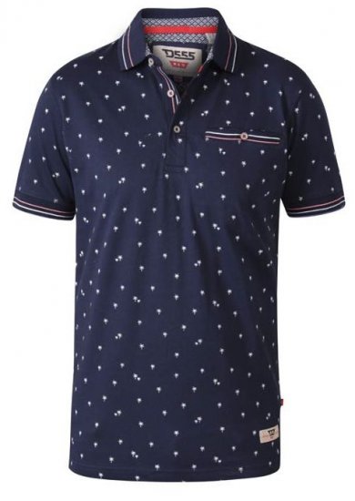 D555 Thames Polo With Chest Pocket Navy - Polosärgid - Meeste suured polosärgid 2XL – 8XL