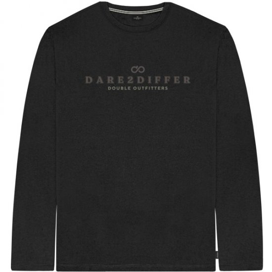 Double Outfitters TS-9172 Long Sleeve T-Shirt Print Black - T-särgid - Suured T-särgid 2XL – 14XL